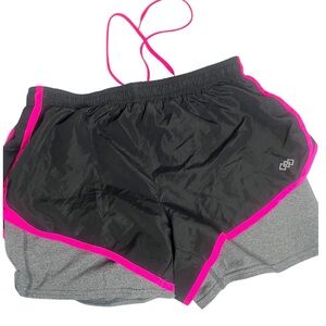 LEGEND size Medium Women's Black and Pink Athletic Shorts